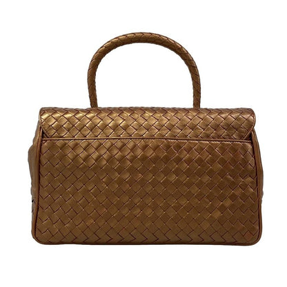 Bottega Veneta Handbag Intrecciato Bronze Leather