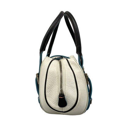 Loewe Handbag Senda White Black Leather