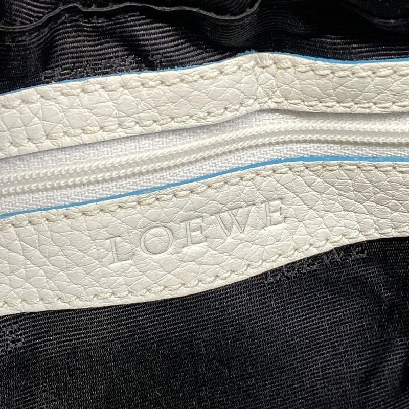 Loewe Handbag Senda White Black Leather