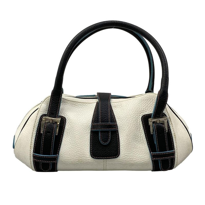 Loewe Handbag Senda White Black Leather