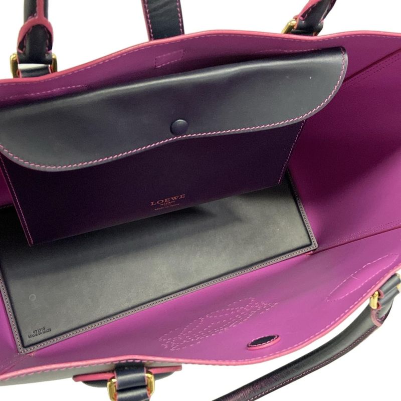 Loewe Tote Leo Navy Leather X Pink