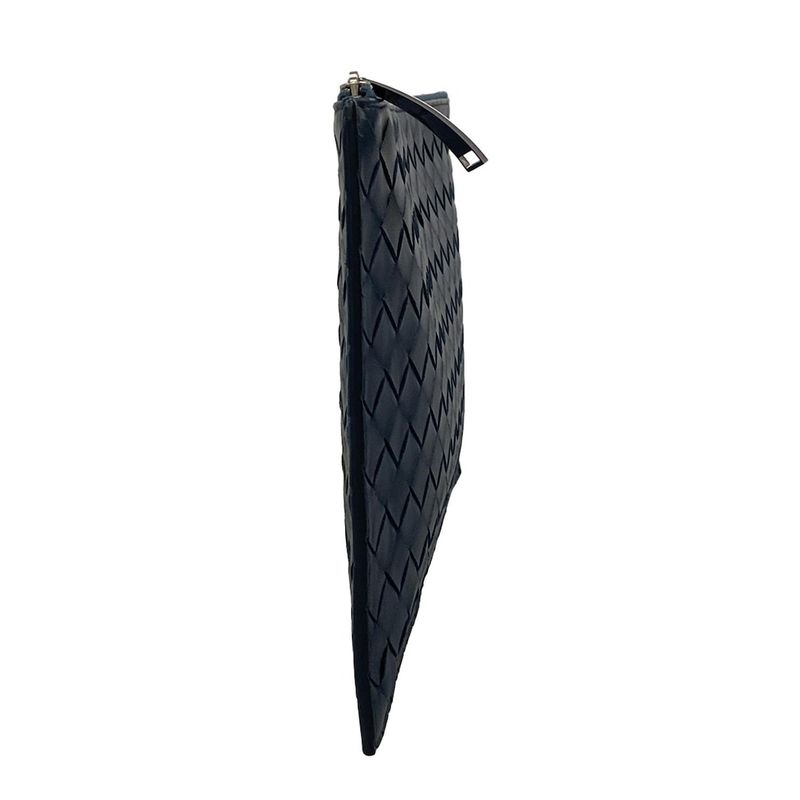 Bottega Veneta Clutch Intrecciato Navy Leather