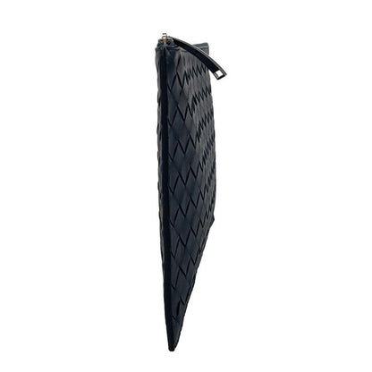 Bottega Veneta Clutch Intrecciato Navy Leather
