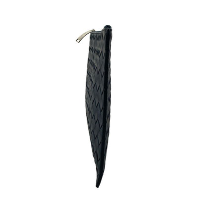 Bottega Veneta Clutch Intrecciato Navy Leather