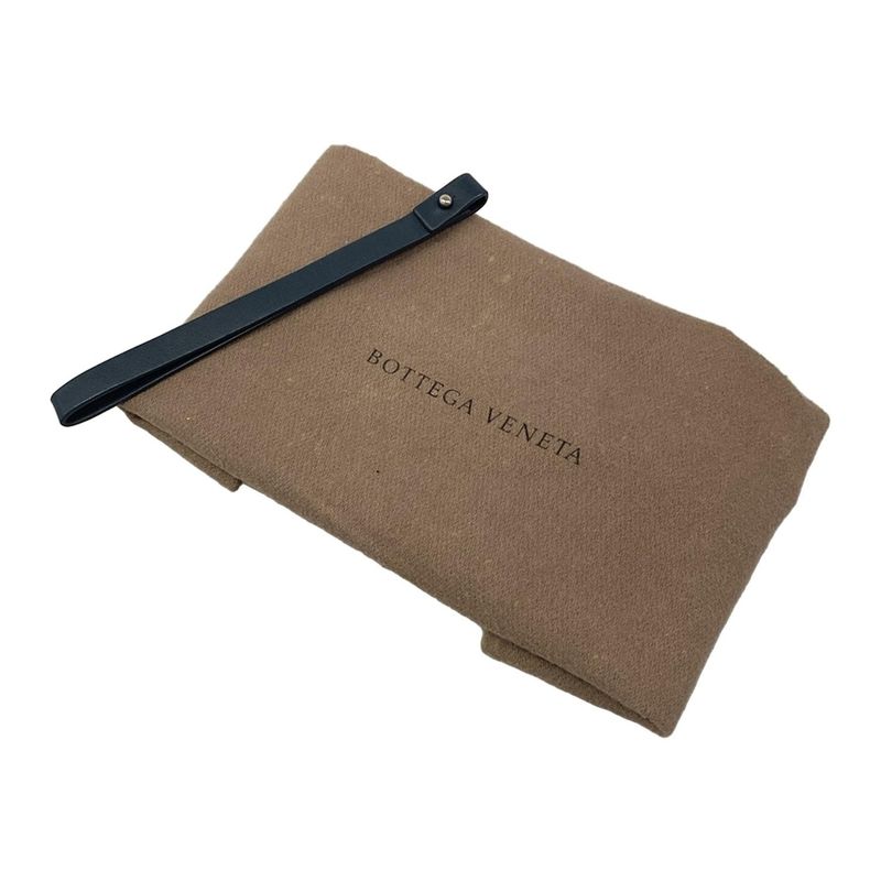 Bottega Veneta Clutch Intrecciato Navy Leather