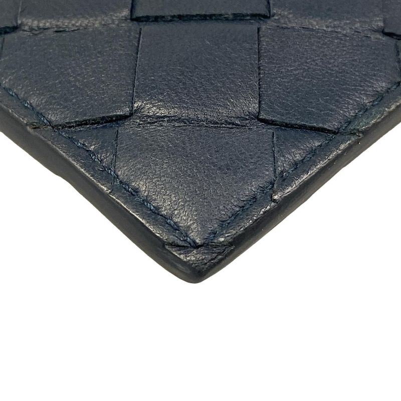 Bottega Veneta Clutch Intrecciato Navy Leather