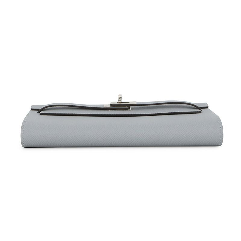 Hermes Kelly Wallet Long to Go Gris Perle Silver Epsom