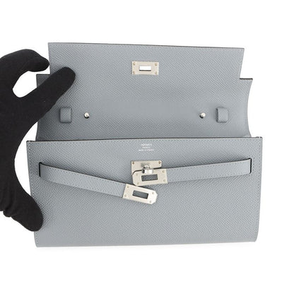 Hermes Kelly Wallet Long to Go Gris Perle Silver Epsom