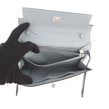 Hermes Kelly Wallet Long to Go Gris Perle Silver Epsom