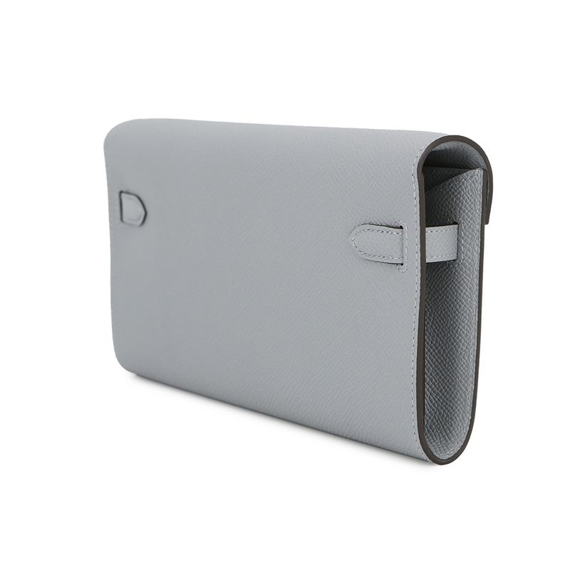 Hermes Kelly Wallet Long to Go Gris Perle Silver Epsom
