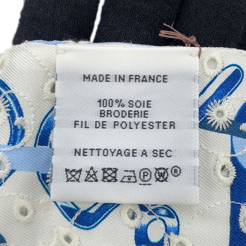 Hermes Scarf Twilly Re Boucles Broderie Anglaise Blue-blanc Marine