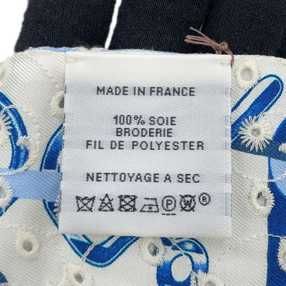 Hermes Scarf Twilly Re Boucles Broderie Anglaise Blue-blanc Marine