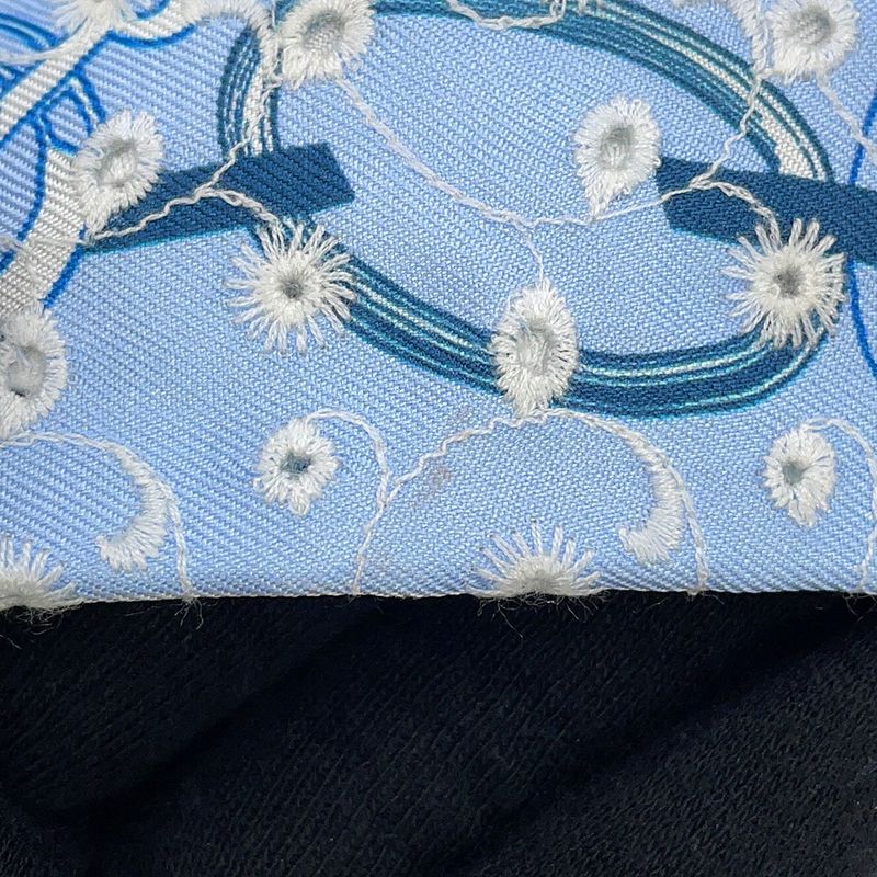 Hermes Scarf Twilly Re Boucles Broderie Anglaise Blue-blanc Marine
