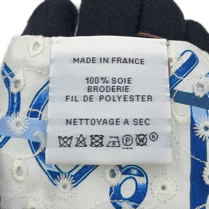 Hermes Scarf Twilly Re Boucles Broderie Anglaise Blue-blanc Marine