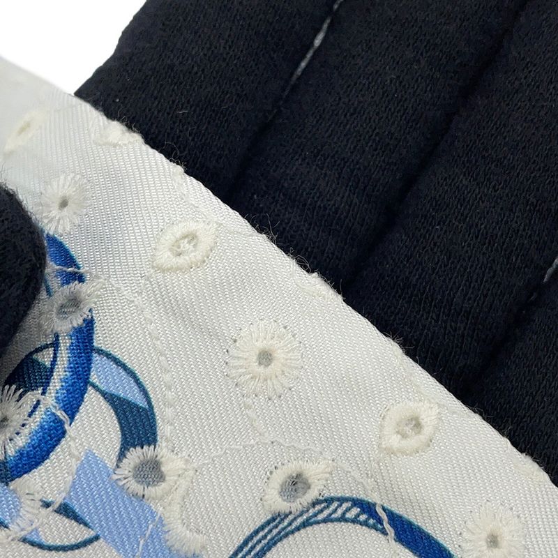 Hermes Scarf Twilly Re Boucles Broderie Anglaise Blue-blanc Marine