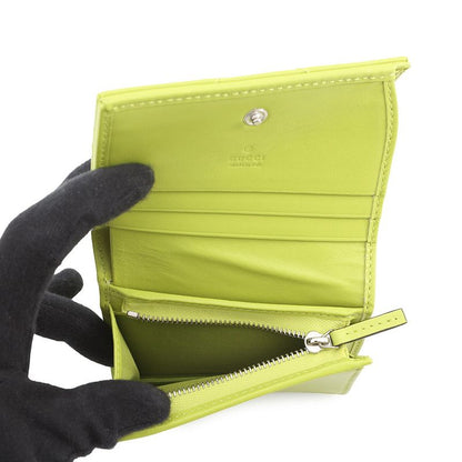 Gucci Bifold Wallet GG Marmont Compact Leather Double Light Green