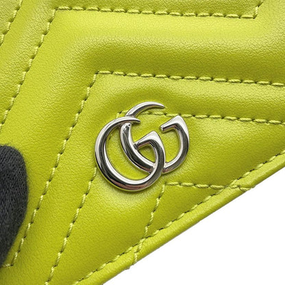 Gucci Bifold Wallet GG Marmont Compact Leather Double Light Green