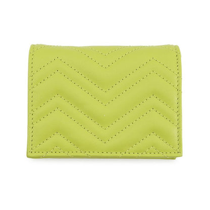 Gucci Bifold Wallet GG Marmont Compact Leather Double Light Green