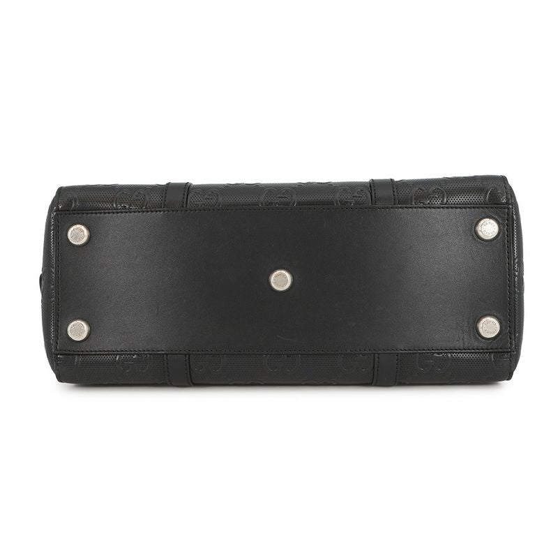 Gucci Tote GG Embossed Leather Black