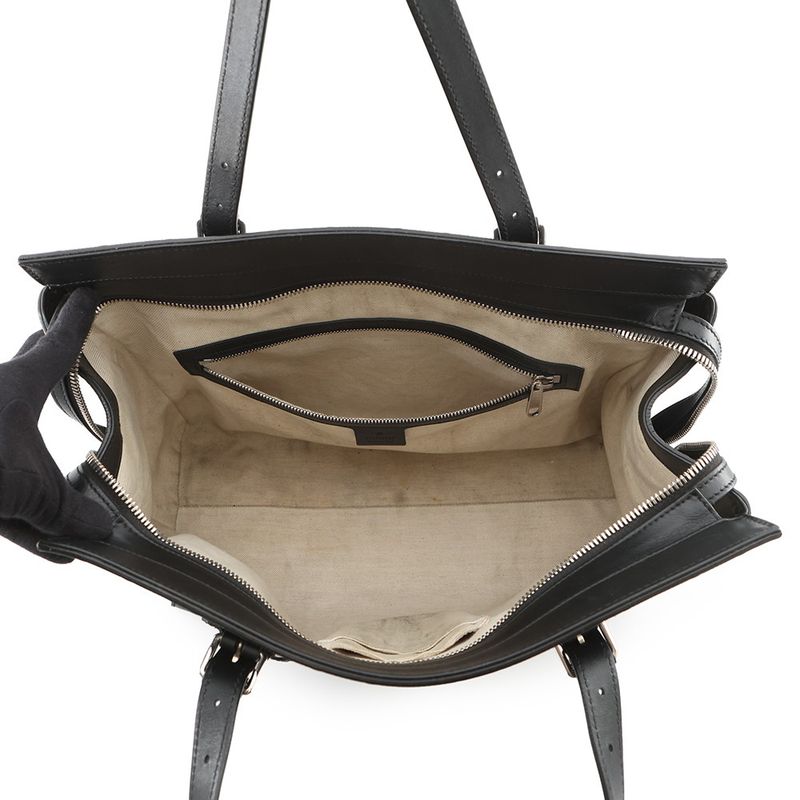 Gucci Tote GG Embossed Leather Black