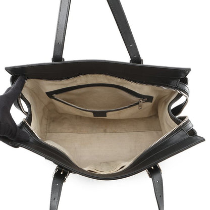 Gucci Tote GG Embossed Leather Black