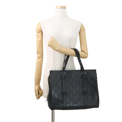 Gucci Tote GG Embossed Leather Black