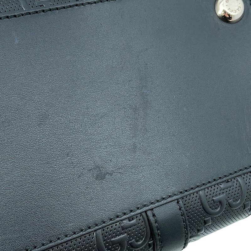 Gucci Tote GG Embossed Leather Black