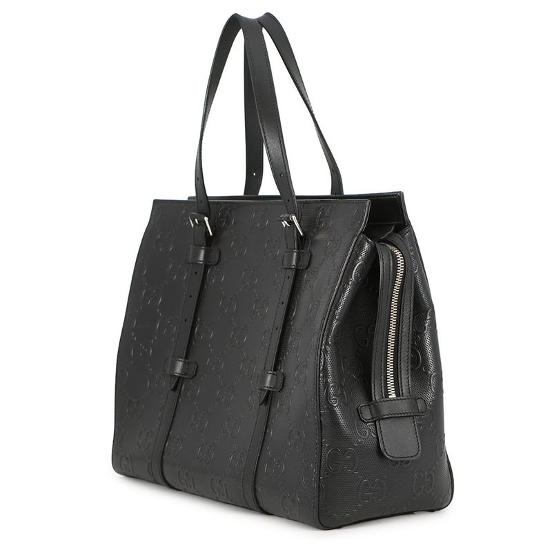 Gucci Tote GG Embossed Leather Black