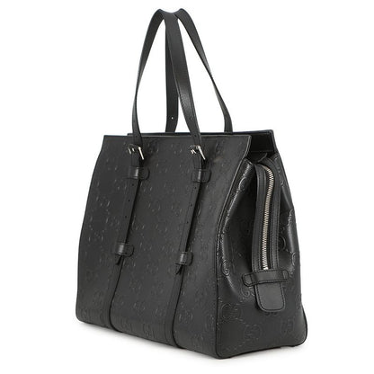 Gucci Tote GG Embossed Leather Black