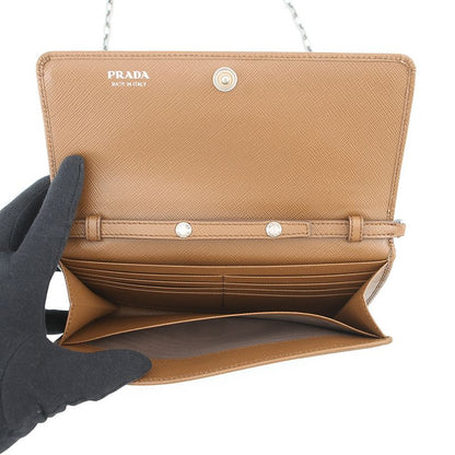 Prada Chain Wallet Saffiano Logo