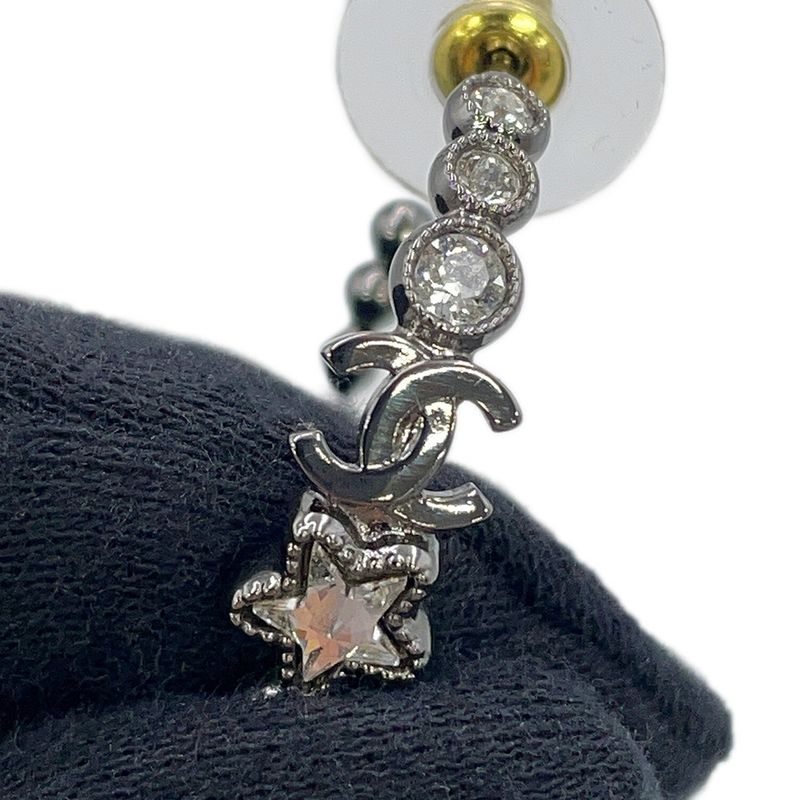 Chanel Earrings CC Logo Rhinestone Star