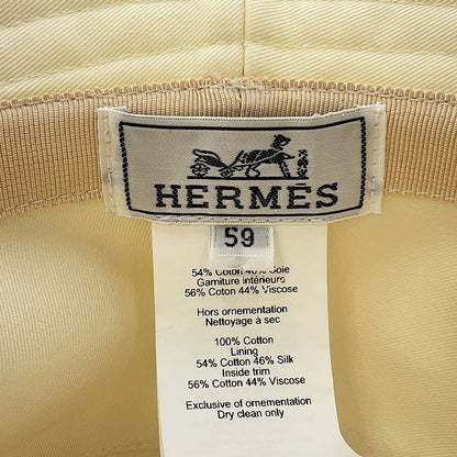 Hermes Hat Harper-h Electric Embroidery Cotton 59 Bucket Blanc Lotus