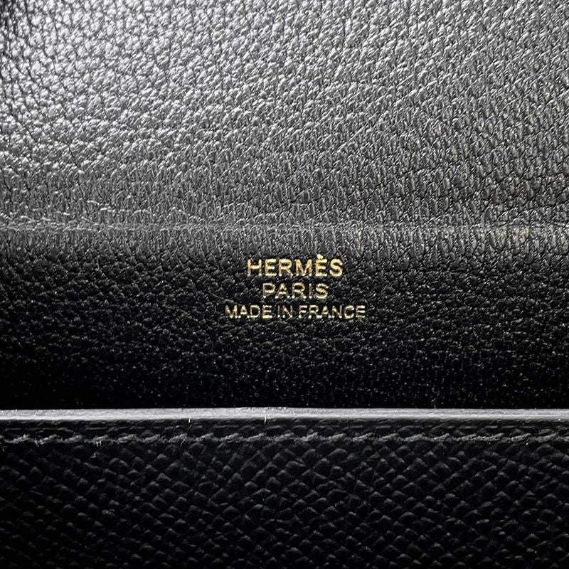 Hermes Shoulder Bag Kelly Multi Pocket Black Gold Epsom