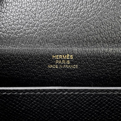 Hermes Shoulder Bag Kelly Multi Pocket Black Gold Epsom