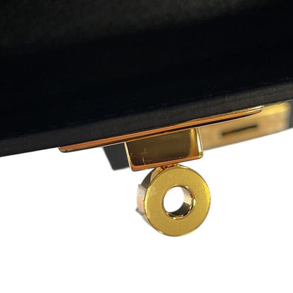Hermes Shoulder Bag Kelly Multi Pocket Black Gold Epsom