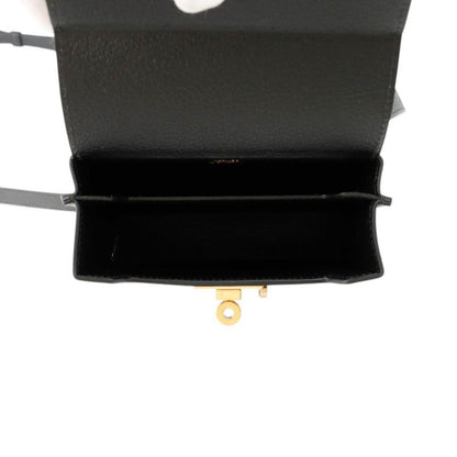 Hermes Shoulder Bag Kelly Multi Pocket Black Gold Epsom