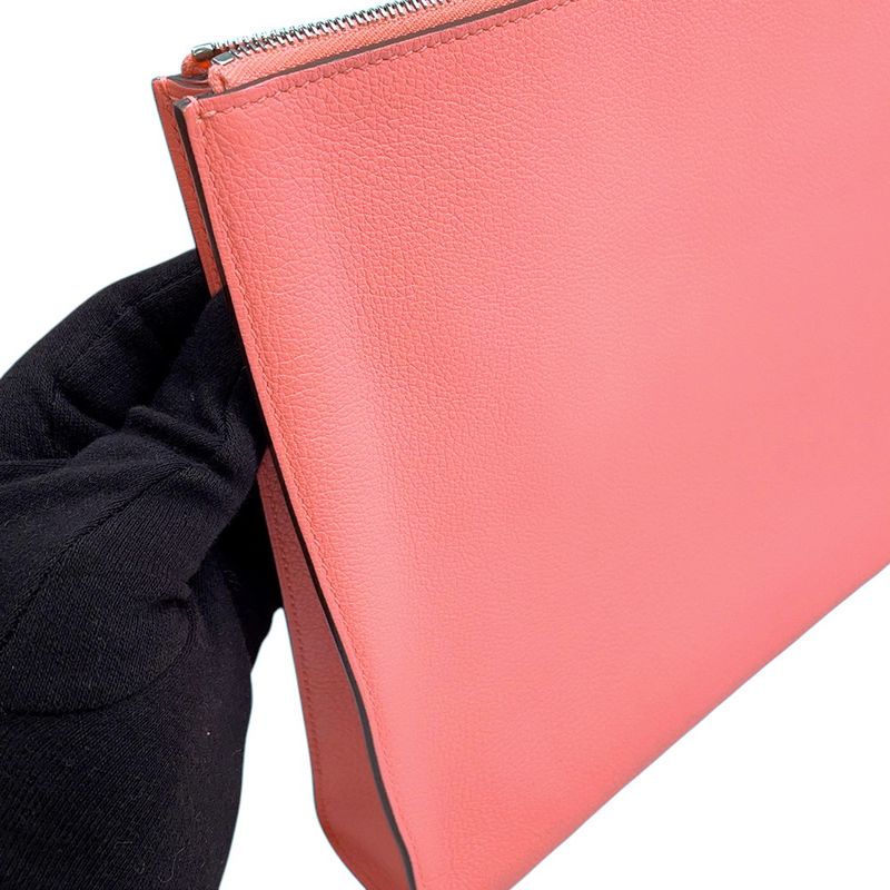 Hermes Pouch Zip Ando Roseuete Silver Roseate