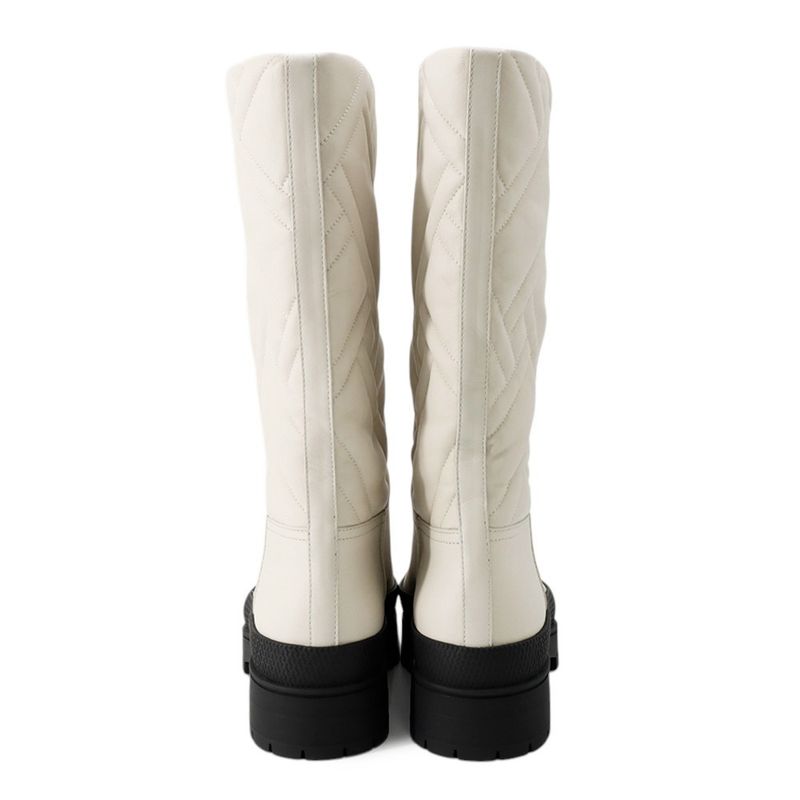 Hermes Boots Leather 36.5 Shoes White Black