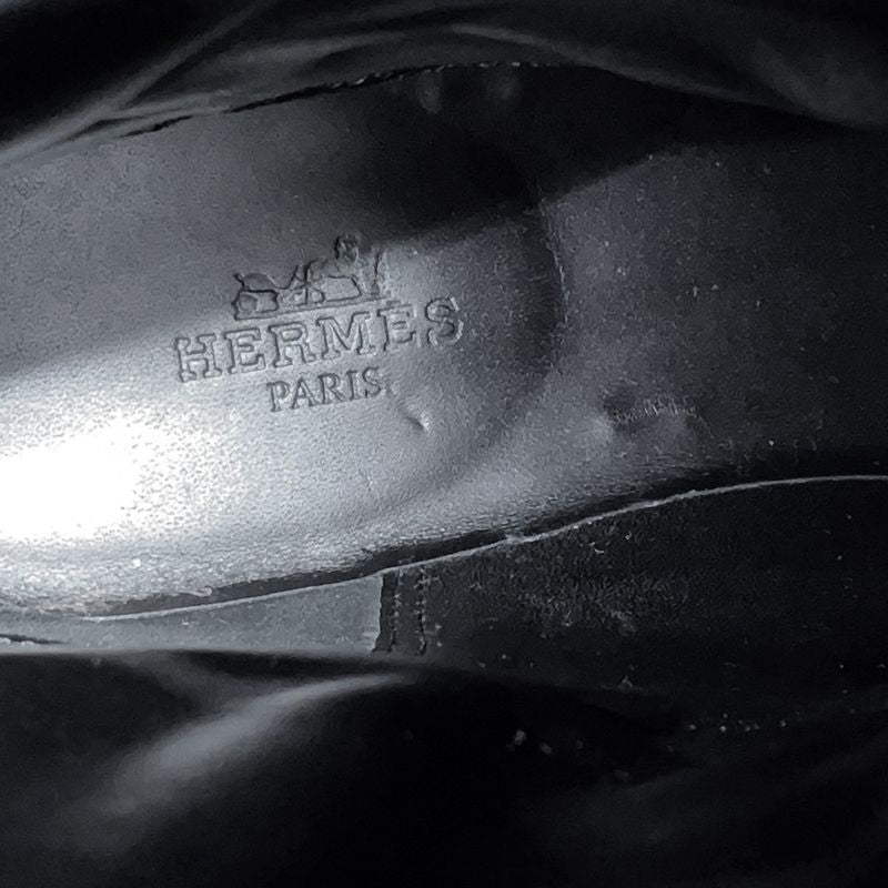 Hermes Boots Leather 36.5 Shoes White Black