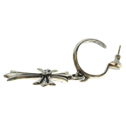 Chrome Hearts Tiny CH Cross Hoop Earrings Silver
