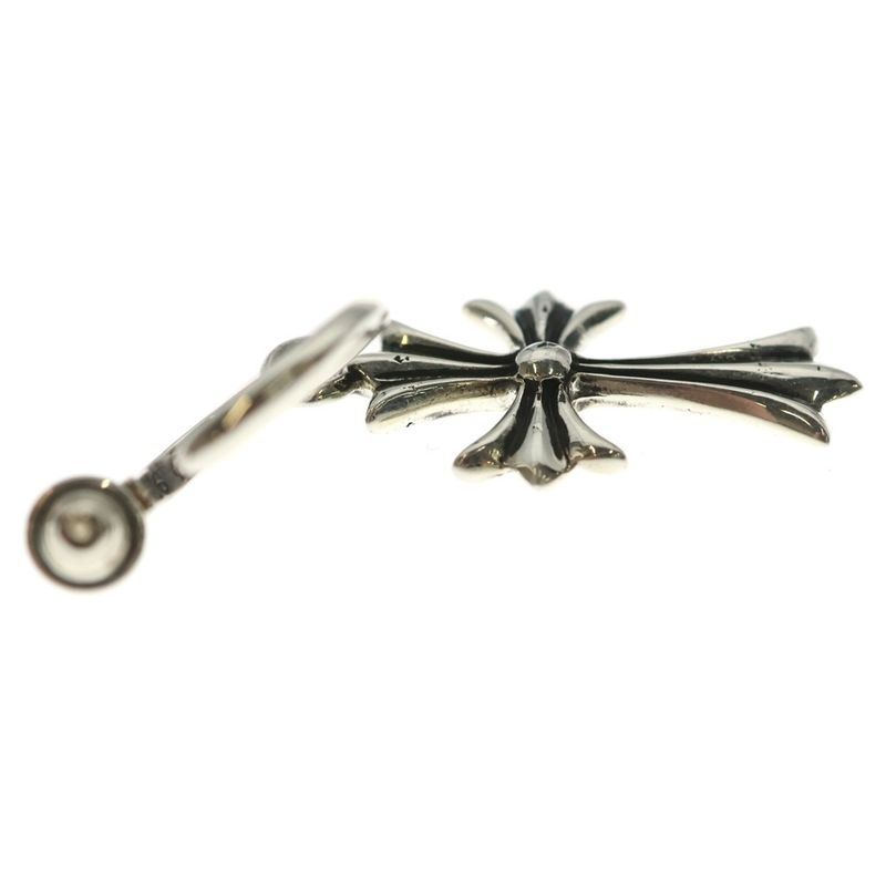 Chrome Hearts Tiny CH Cross Hoop Earrings Silver