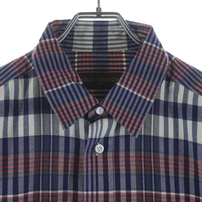Louis Vuitton Regular Color Long Sleeve Shirt Check Pattern Red Blue
