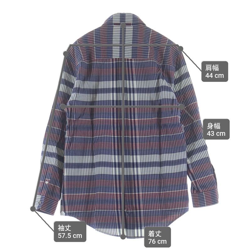Louis Vuitton Regular Color Long Sleeve Shirt Check Pattern Red Blue