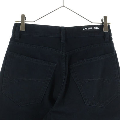 Balenciaga Zip Fly Cutoff Denim Shorts Black