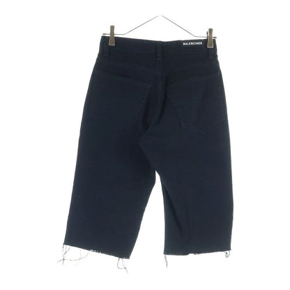 Balenciaga Zip Fly Cutoff Denim Shorts Black