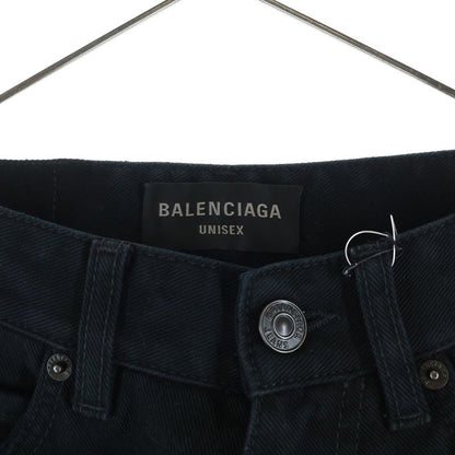 Balenciaga Zip Fly Cutoff Denim Shorts Black