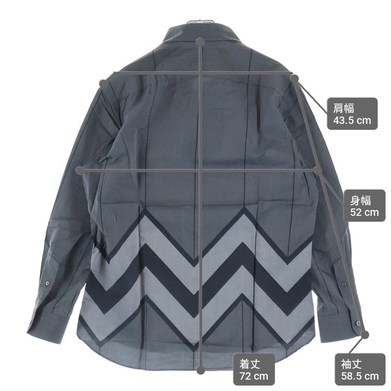 Louis Vuitton Chepron Stripe Long Sleeve Shirt Top Gray