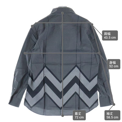 Louis Vuitton Chepron Stripe Long Sleeve Shirt Top Gray