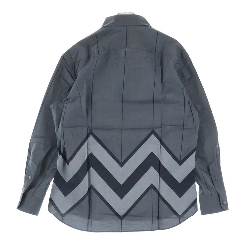 Louis Vuitton Chepron Stripe Long Sleeve Shirt Top Gray