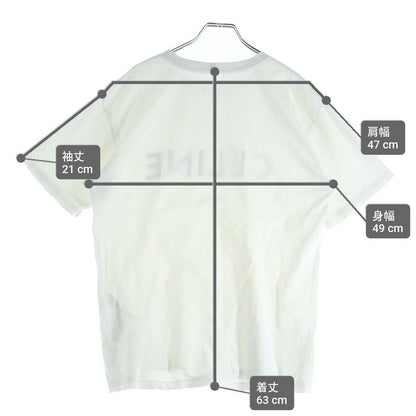 Celine Logo Print Short Sleeve T-Shirt White